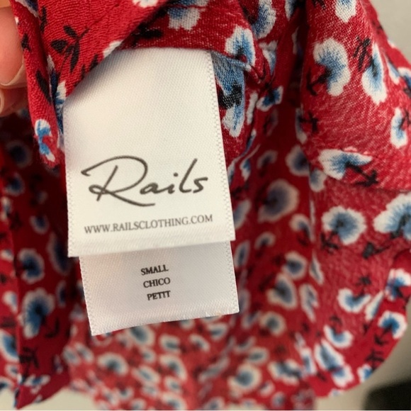 Revolve Rails 'Beaux' Floral Peplum Style Blouse, Tie Waist - Picture 5 of 10